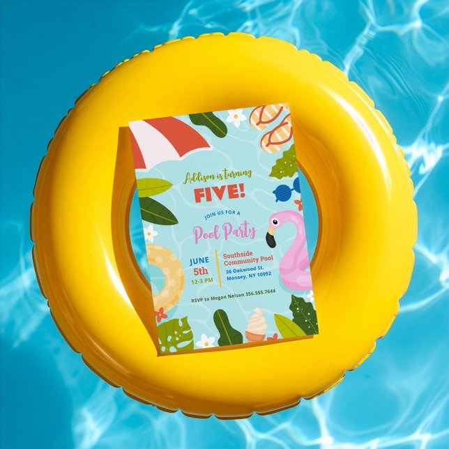 Kids Summer Birthday Pool Party Invitation (Creator Uploaded)