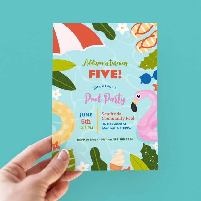 Kids Summer Birthday Pool Party Invitation (Creator Uploaded)