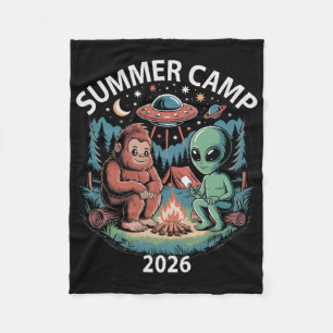 Kids Summer Camp 2026 Alien Bigfoot Director Crew Fleece Blanket