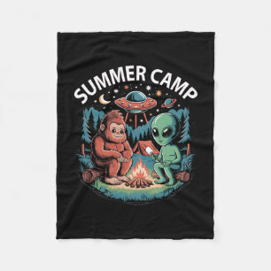 Kids summer camp alien ufo director crew host fleece blanket