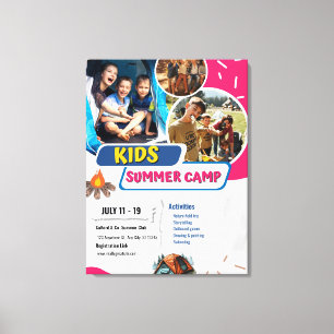 Kids Summer Camp Flyer, Kids Bootcamp Summer Canvas Print