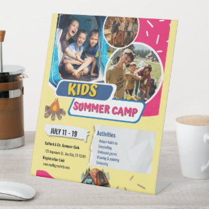 Kids Summer Camp Flyer, Kids Bootcamp Summer  Pedestal Sign