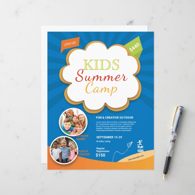 Kids summer camp flyer template (Front/Back In Situ)