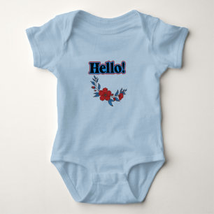  Kids Summer Hello Flower Baby Bodysuit