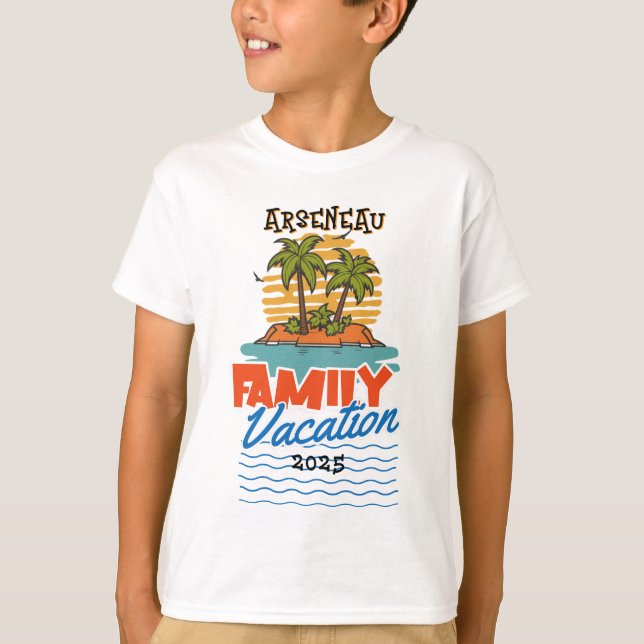  Kids  Sunset Family  Cruise Personalise T-Shirt (Front)