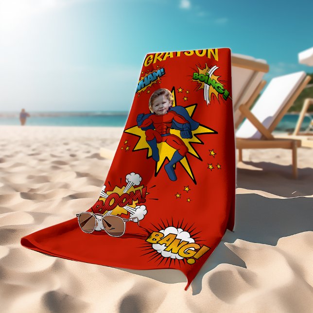 Kids Superhero Themed Beach Towel  (Creator Uploaded)
