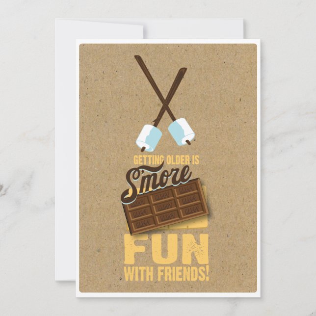 Kids Sweet Birthday Bonfire Smores Invitations (Front)