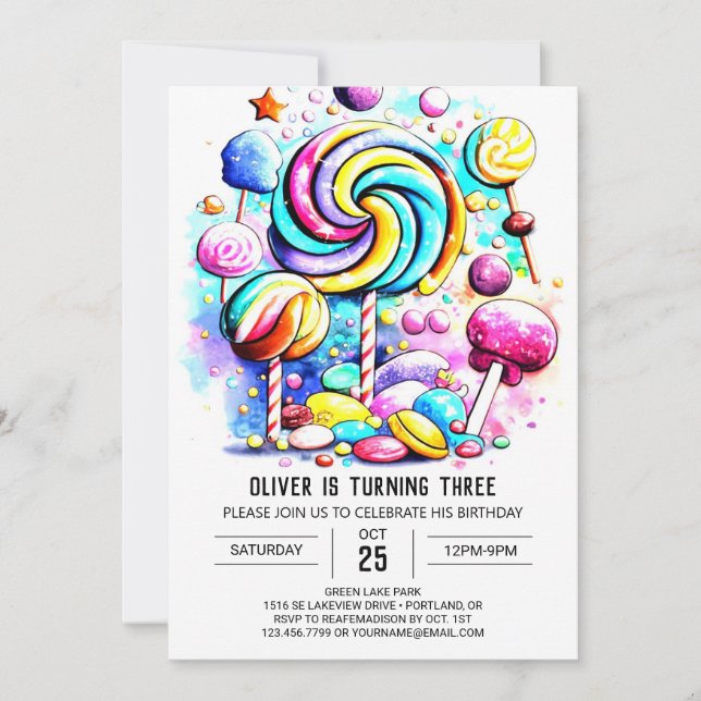 Kids Sweet Chocolate Birthday Invitation (Front)