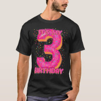 Kids Sweet Donut It's My 3rd Birthday 3 Yrs Old T