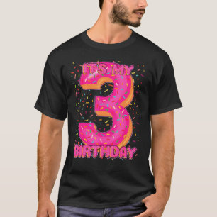 Kids Sweet Donut It's My 3rd Birthday 3 Yrs Old T T-Shirt