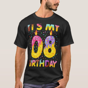Kids Sweet Doughnut Its My 08th Birthday 08 Years T-Shirt
