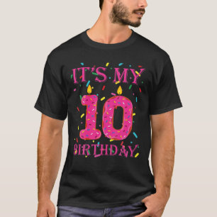 Kids Sweet Doughnut It's My 10Th Birthday 10 Years T-Shirt