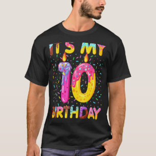 Kids Sweet Doughnut Its My 10th Birthday 10 Years T-Shirt
