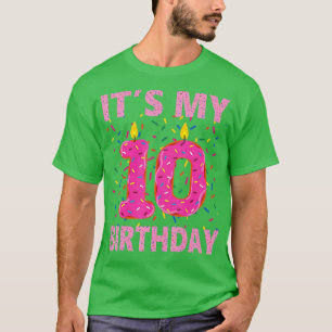 Kids Sweet doughnut Its My 10th Birthday 10 Yrs Ol T-Shirt
