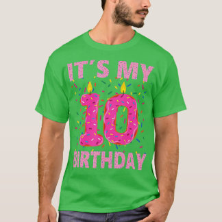 Kids Sweet doughnut Its My 10th Birthday 10 Yrs Ol T-Shirt
