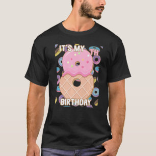 Kids Sweet Doughnut It's My 8th Birthday 8 Yrs Ol T-Shirt