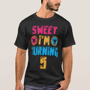 Kids Sweet I'm Turning 5 Happy 5th Birthday Doughn T-Shirt
