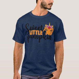 Kids Sweet Little Pumpkin Spice Fall Leaves Autumn T-Shirt