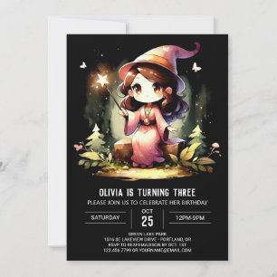 Kids Sweet Wizard Birthday Invitation