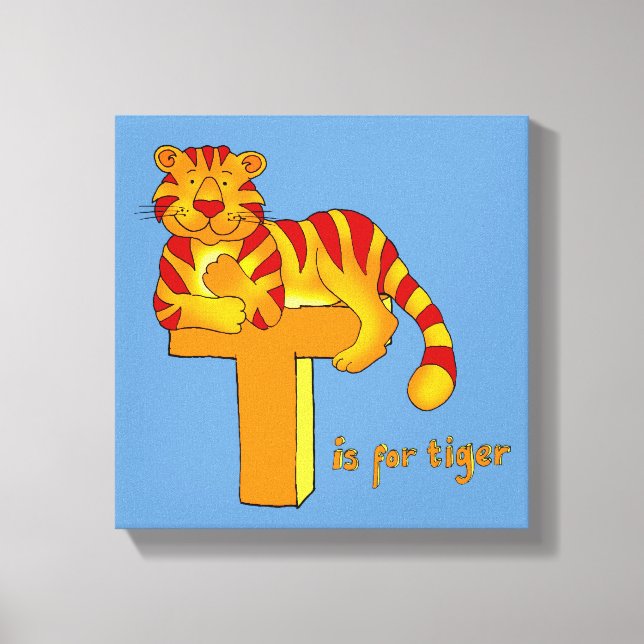 Kids T is for Tiger Canvas Print (Front)