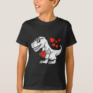 Kids T-rex Dino Hearts Cute Toddler Valentines Day T-Shirt