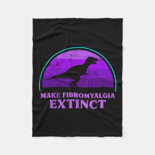 Kids T Rex Dino Make Fibromyalgia Extinct Awarenes Fleece Blanket
