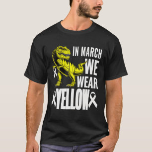 Kids T Rex Dino March We Wear Endometriosis Awaren T-Shirt