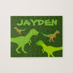 Kid's T-rex dinosaur puzzle with custom name