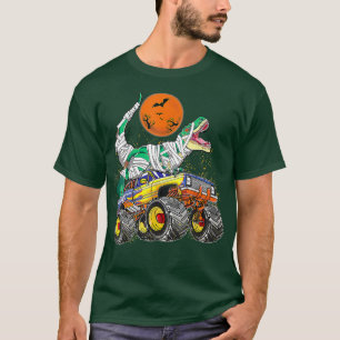 Kids T rex Riding Monster Truck Dinosaur Trex Hall T-Shirt