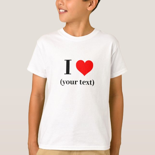 Kid's T-Shirt - Custom I heart (your text) (Front)