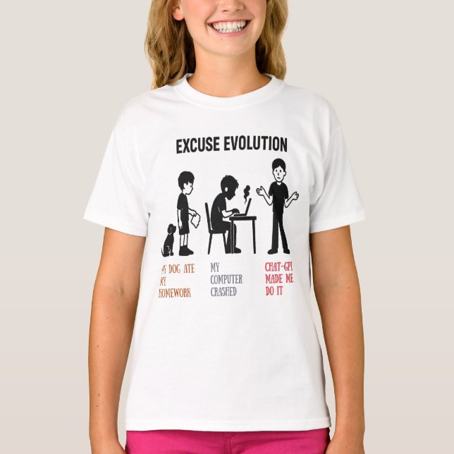 Kids T-shirt."Excuse Evolution” funny -unisex.  T-Shirt (Front)