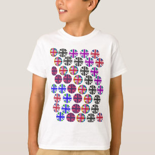 Kids T-shirt. Multi-coloured Union Jacks/Flags T-Shirt