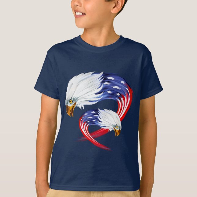 Kids T-Shirt-Patriotic Eagle T-Shirt (Front)