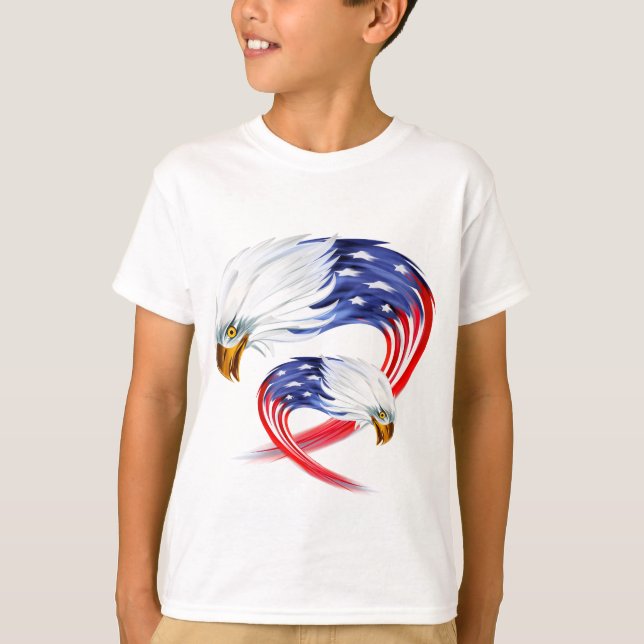 Kids T-Shirt-Patriotic Eagle T-Shirt (Front)