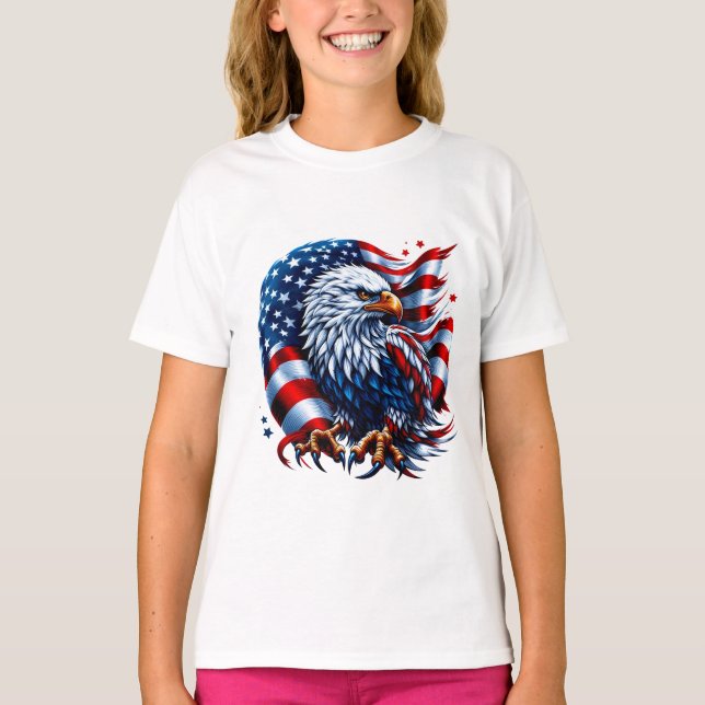 Kids T-Shirt-Patriotic Flag T-Shirt (Front)