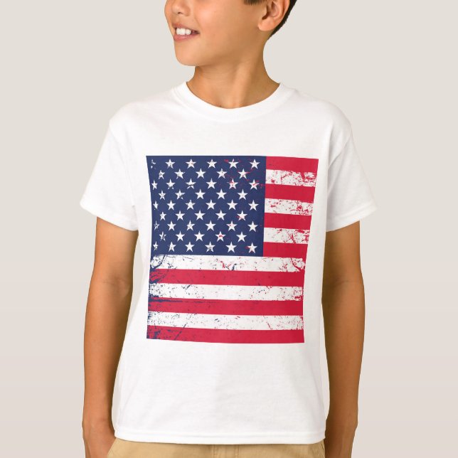 Kids T-Shirt-Patriotic Flag T-Shirt (Front)