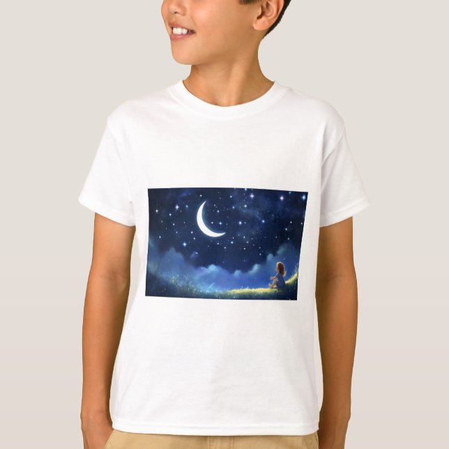 Kids' T-Shirt with Good Night Print (Front)