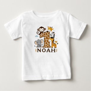 Kids' T-Shirt with Jungle Animals Print