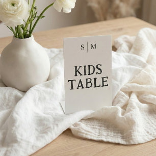 Kids Table White Wedding Pedestal Sign