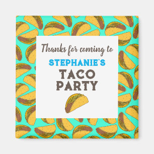 Kids Taco Birthday Thank You Party Favour Magnet
