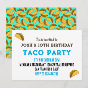 Kids Taco Night Birthday Party Invitation