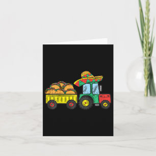 Kids Taco Tractor Cinco De Mayo Mexican Food Fiest Card