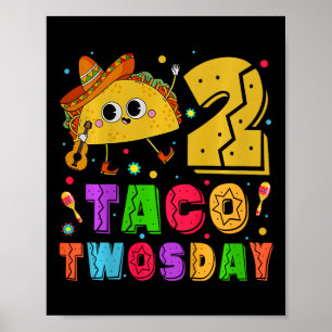 Kids Taco Twosday - Dos Toddler Birthday Party 2 Y Poster
