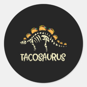 Kids Tacosaurus Skeleton Dino Toddler Boys Cinco D Classic Round Sticker