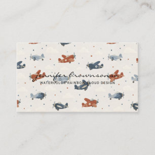 Kids Teacher Baby Sitter Aeroplane Business Card