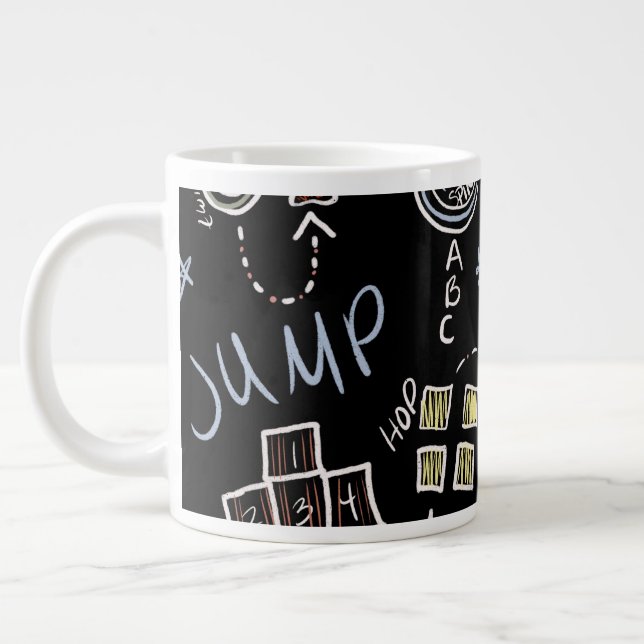 Kids Teacher Fun Recess Playground Chalkboard Large Coffee Mug (Left)