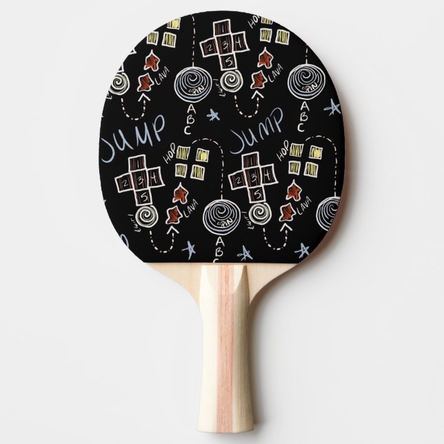 Kids Teacher Fun Recess Playground Chalkboard Ping Pong Paddle (Front)