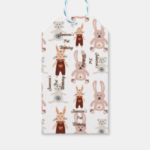 Kids' Teddy Bear Cat Panda Toy Pattern Birthday Gift Tags