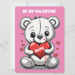 Kids Teddy Bear Valentine's Day Holiday Card
