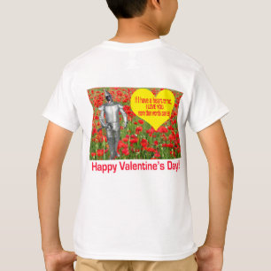 kids tee. Happy Valentine's Day. black lab/ tin T-Shirt